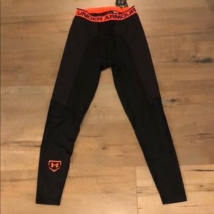 Under Armour Heat Gear Leggings- Baseball